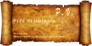Piff Vilhelmina névjegykártya